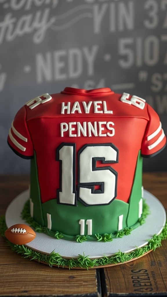 Football jersey cake decorated with player number and details